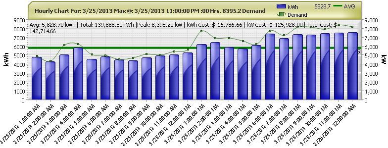 Hourly Usage and Demand Data Graph